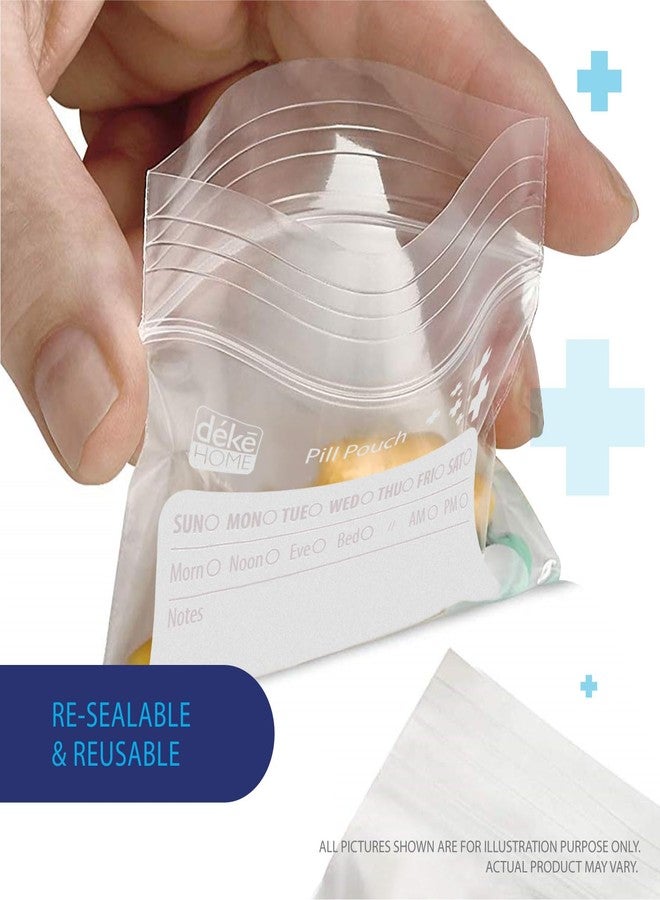 Deke Home - 500 Pack Clear Resealable Pill Bags (4x2.75 in), Travel Medicine Pouches with Write-On Label, BPA-Free Disposable Pill Organizer for Medications, Vitamins & Supplements - Image 4